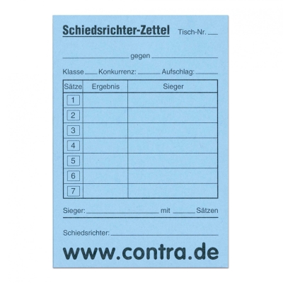 Schiedsrichterzettel-Block