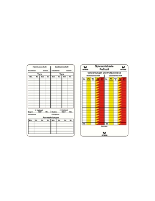 ERIMA Spielnotizkarten Fussball weiß