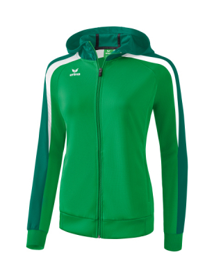 ERIMA Damen Liga 2.0 Trainingsjacke mit Kapuze smaragd/evergreen/weiß