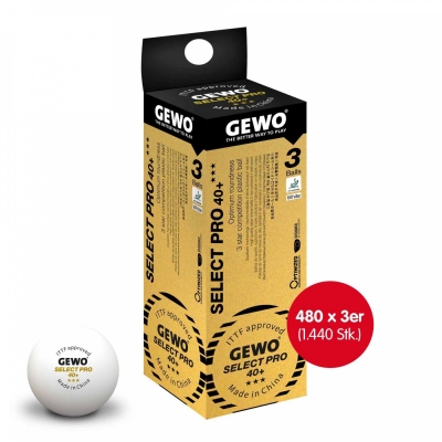 Gewo Wettkampball Select Pro 40+ *** 480 x 3er Schachtel