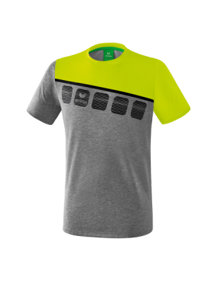 ERIMA 5-C T-Shirt grau melange/lime pop/schwarz