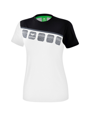 ERIMA Damen 5-C T-Shirt weiß/schwarz/dunkelgrau