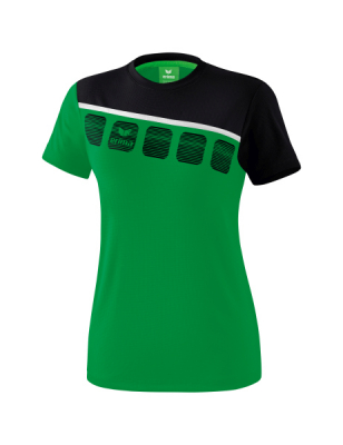 ERIMA Damen 5-C T-Shirt smaragd/schwarz/weiß