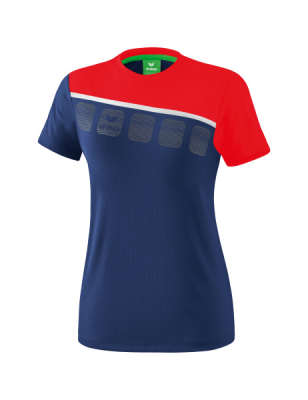 ERIMA Damen 5-C T-Shirt new navy/rot/weiß