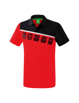 ERIMA 5-C Poloshirt rot/schwarz/weiß