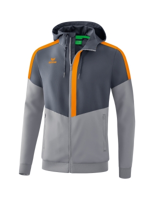 ERIMA Squad Tracktop Jacke mit Kapuze slate grey/monument grey/new orange