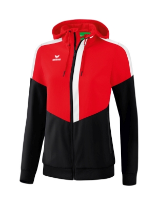 ERIMA Damen Squad Tracktop Jacke mit Kapuze rot/schwarz/weiß