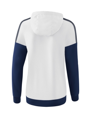 ERIMA Damen Squad Tracktop Jacke mit Kapuze weiß/new navy/slate grey