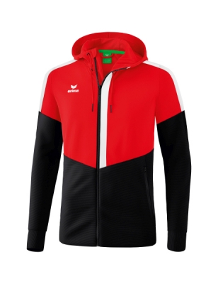 ERIMA Squad Trainingsjacke mit Kapuze rot/schwarz/weiß