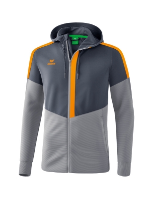 ERIMA Squad Trainingsjacke mit Kapuze slate grey/monument grey/new orange