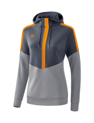 ERIMA Damen Squad Kapuzensweat slate grey/monument grey/new orange