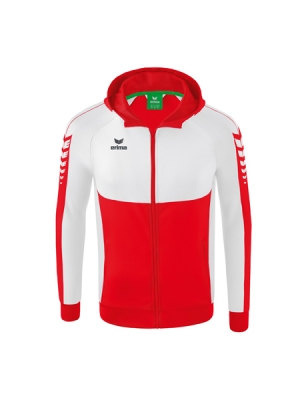 ERIMA Six Wings Trainingsjacke mit Kapuze rot/weiß