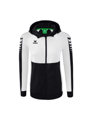 ERIMA Damen Six Wings Trainingsjacke mit Kapuze schwarz/weiß