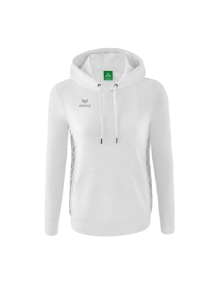 ERIMA Damen Essential Team Kapuzensweat weiß/monument grey