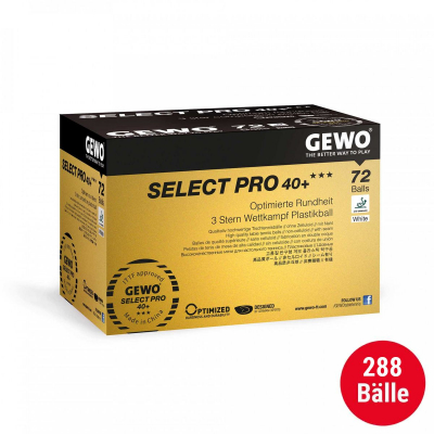 GEWO Set 4x Ball Select Pro 40+ *** 72er (288 Wettkampfbälle)