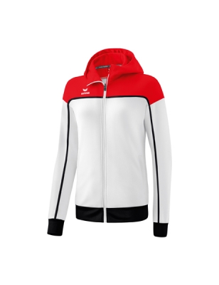 ERIMA Damen CHANGE by erima Trainingsjacke mit Kapuze weiß/rot/schwarz