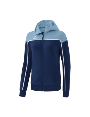 ERIMA Damen CHANGE by erima Trainingsjacke mit Kapuze new navy/faded denim/weiß