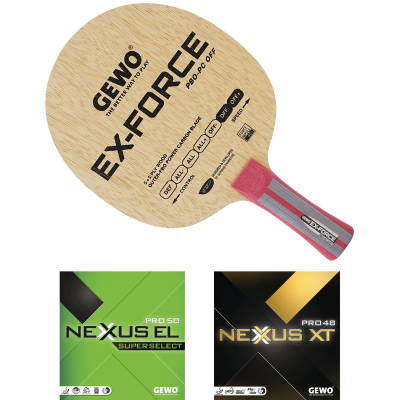 GEWO Schläger: Holz Ex-Force PBO-PC mit Nexxus EL Pro50SupSel + Nexxus XT Pro48