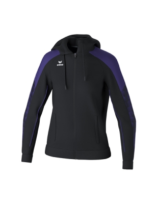 ERIMA Damen EVO STAR Trainingsjacke mit Kapuze schwarz/ultra violet