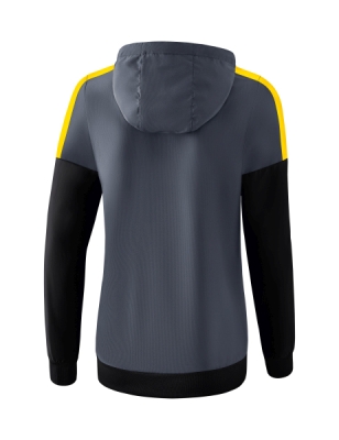 ERIMA Damen Squad Tracktop Jacke mit Kapuze slate grey/schwarz/gelb (Sonderposten)