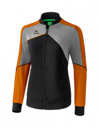 ERIMA Damen Premium One 2.0 Präsentationsjacke schwarz/grau melange/neon orange
