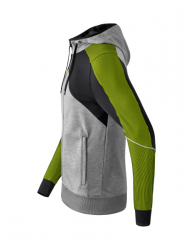 ERIMA Premium One 2.0 Trainingsjacke mit Kapuze grau melange/schwarz/lime pop