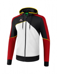 ERIMA Premium One 2.0 Trainingsjacke mit Kapuze weiß/schwarz/rot/gelb