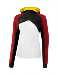 ERIMA Damen Premium One 2.0 Kapuzensweat weiß/schwarz/rot/gelb