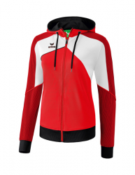 ERIMA Damen Premium One 2.0 Trainingsjacke mit Kapuze rot/weiß/schwarz