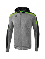 ERIMA Liga 2.0 Trainingsjacke mit Kapuze grau melange/schwarz/green gecko