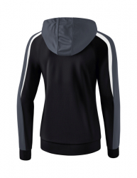 ERIMA Damen Liga 2.0 Trainingsjacke mit Kapuze schwarz/weiß/dunkelgrau
