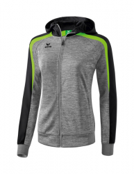 ERIMA Damen Liga 2.0 Trainingsjacke mit Kapuze grau melange/schwarz/green gecko