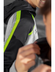 ERIMA Damen Liga 2.0 Trainingsjacke mit Kapuze grau melange/schwarz/green gecko