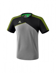 ERIMA Premium One 2.0 T-Shirt grau melange/schwarz/lime pop