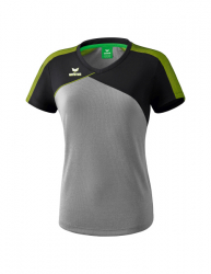 ERIMA Damen Premium One 2.0 T-Shirt grau melange/schwarz/lime pop