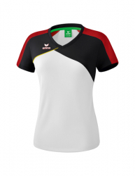 ERIMA Damen Premium One 2.0 T-Shirt weiß/schwarz/rot/gelb