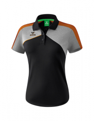 ERIMA Damen Premium One 2.0 Poloshirt schwarz/grau melange/neon orange