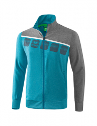 ERIMA 5-C Präsentationsjacke oriental blue melange/grau melange/weiß