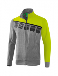 ERIMA 5-C Präsentationsjacke grau melange/lime pop/schwarz