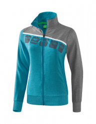 ERIMA Damen 5-C Präsentationsjacke oriental blue melange/grau melange/weiß