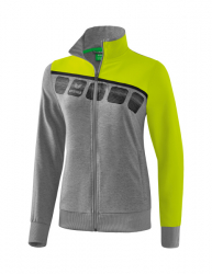 ERIMA Damen 5-C Präsentationsjacke grau melange/lime pop/schwarz