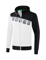 ERIMA 5-C Trainingsjacke mit Kapuze weiß/schwarz/dunkelgrau