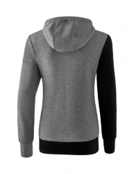 ERIMA Damen 5-C Trainingsjacke mit Kapuze schwarz/grau melange/weiß