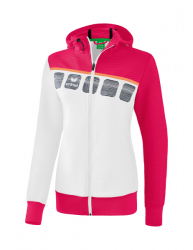 ERIMA Damen 5-C Trainingsjacke mit Kapuze weiß/love rose/peach