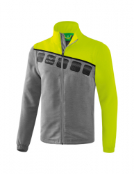 ERIMA 5-C Jacke mit abnehmbaren Ärmeln grau melange/lime pop/schwarz