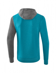 ERIMA 5-C Kapuzensweat oriental blue melange/grau melange/weiß