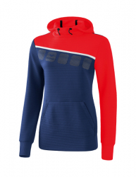 ERIMA Damen 5-C Kapuzensweat new navy/rot/weiß