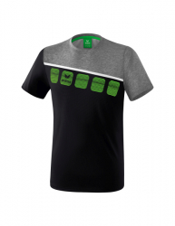 ERIMA 5-C T-Shirt schwarz/grau melange/weiß