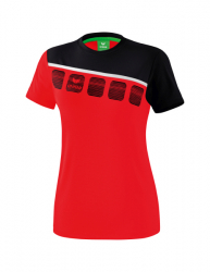 ERIMA Damen 5-C T-Shirt rot/schwarz/weiß