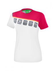 ERIMA Damen 5-C T-Shirt weiß/love rose/peach